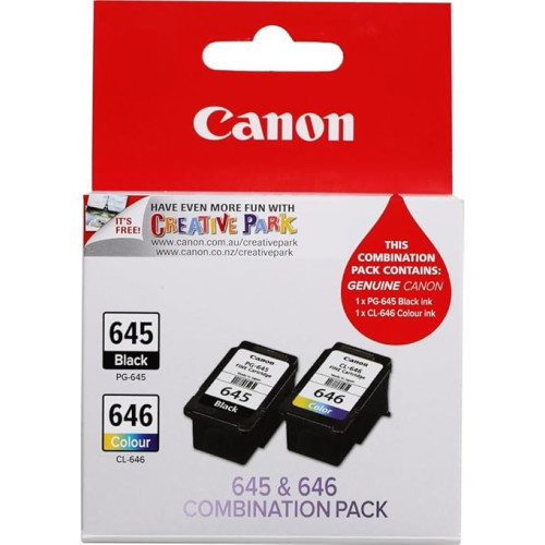 Genuine Canon pg645 black cl646 colour ink cartridges
