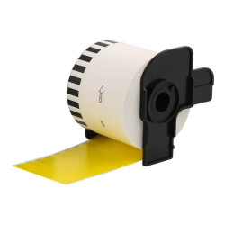 DK-44605 Continuous Yellow Removable Adhesive Label Roll - 62mm x 30.48m